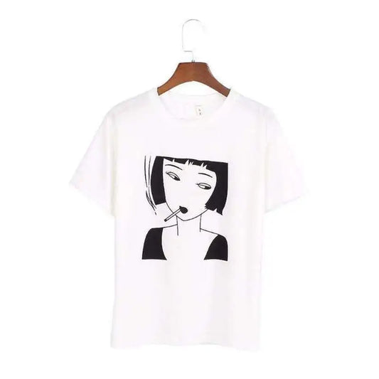 Smoking Anime Girl T-Shirt